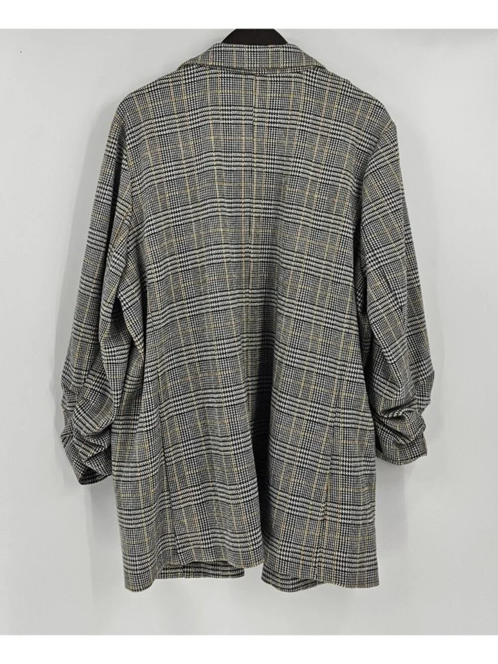 Dex women’s plaid blazer open front 3/4 sleeve size 2X Pockets